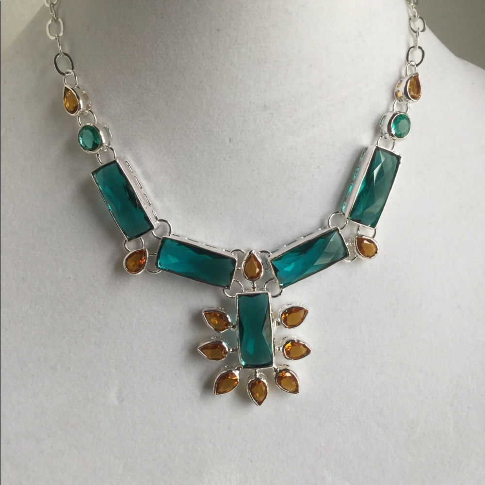 Sterling Silver Gemstone Necklace (NWOT)